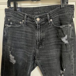 Abercrombie & Fitch black distressed Felix Super Slim Stretch jeans